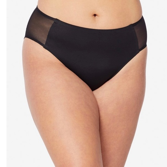 Ruby Ribbon | Second Skin Sheer Hi-Cut Brief, in Black #1708 - Picture 1 of 7